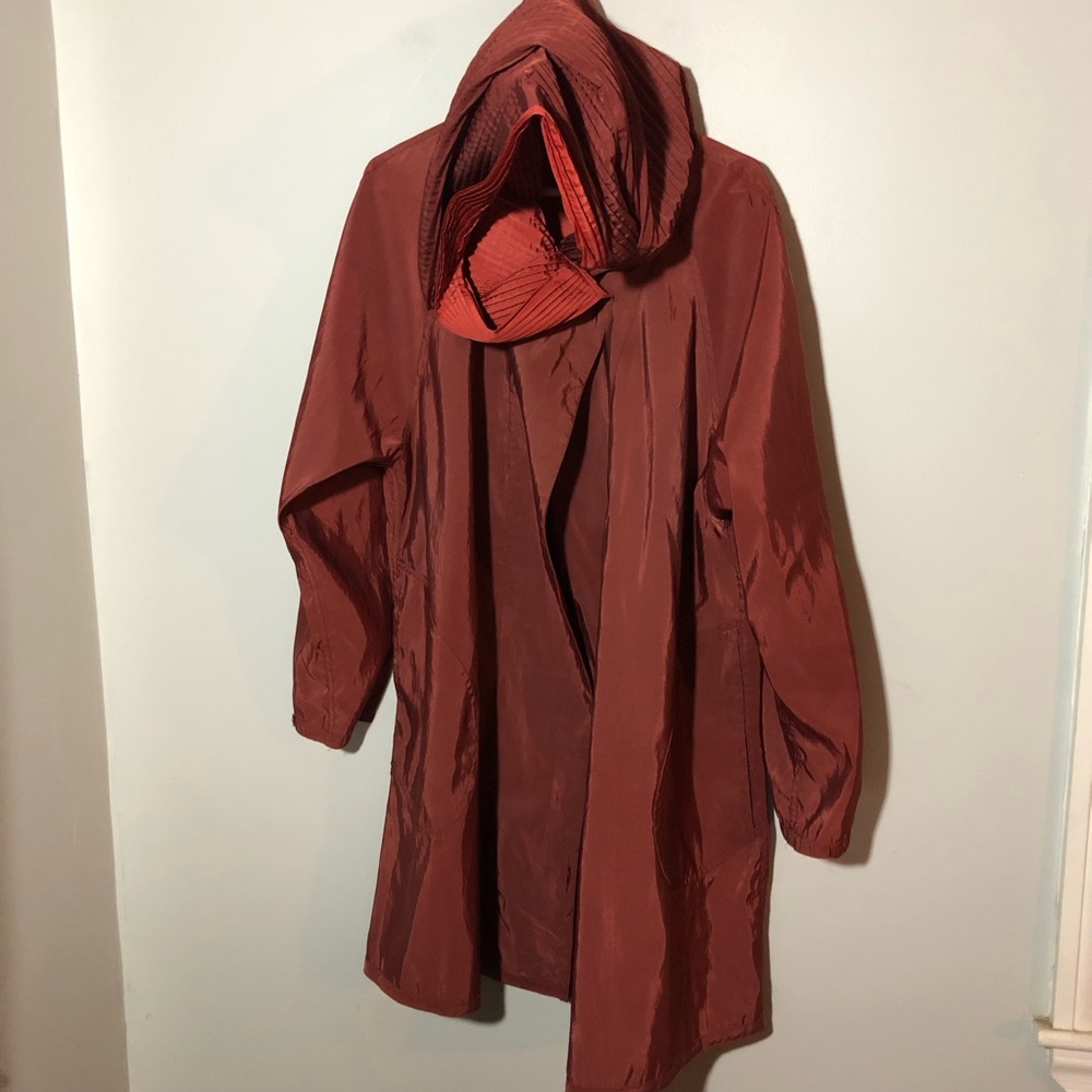 Mycrapac donatella reversible orange rust midi raincoat windbreaker m/l